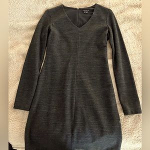 Charcoal, lined, knee length dress. Like new.